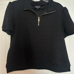 SSYS Black Textured Skort Set